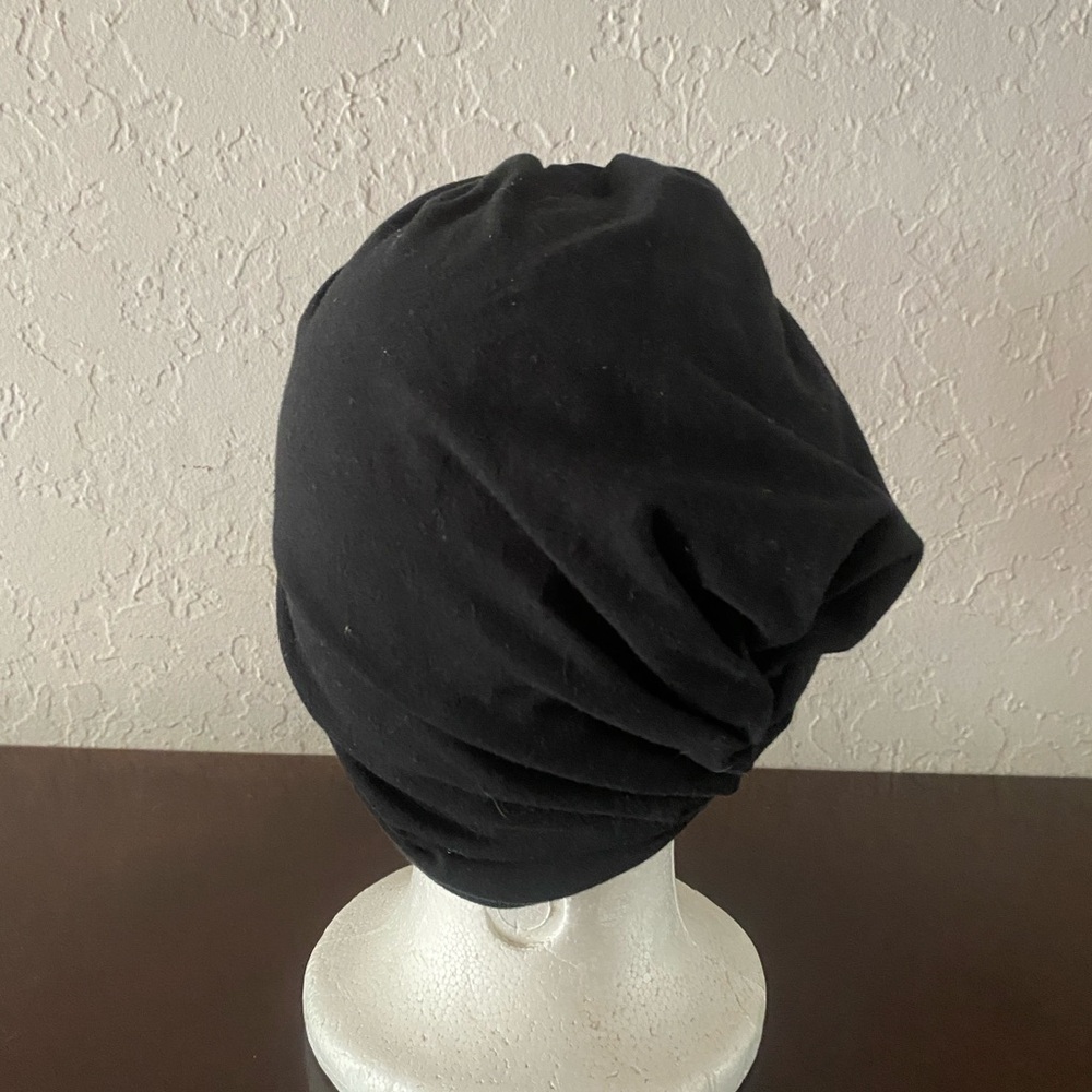 Vintage Turban Tyed Black Chalma Hat 1950’s-60’s Great Condition Stretchy Fabric - Picture 5 of 8